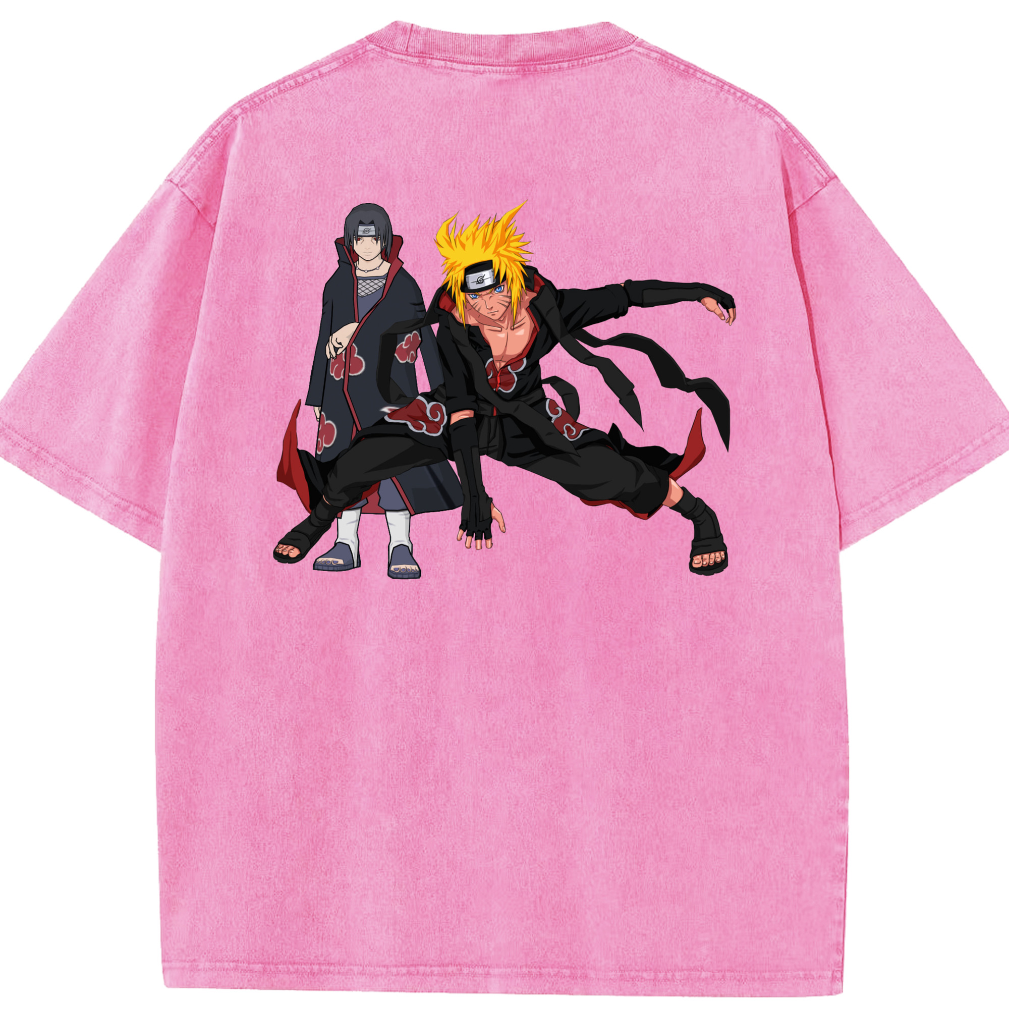 （画像用） NARUTO -ナルト- うずまき ナルト Uzumaki Naruto 綿100% ヴィンテージ風 半袖Tシャツ（背面プリント）
